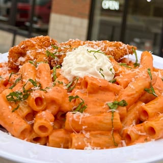 Alla Vodka Pasta-Chicken Cutlet
