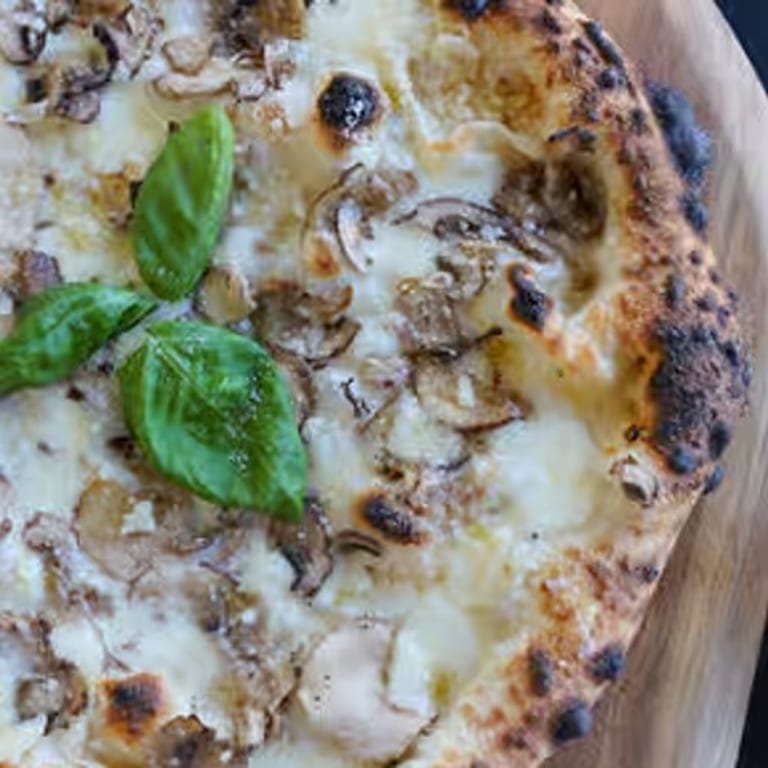 Savor our white pizza